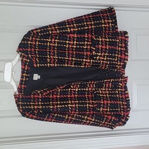 Multicolor Tweed Jacket with Frindged Edging Size L